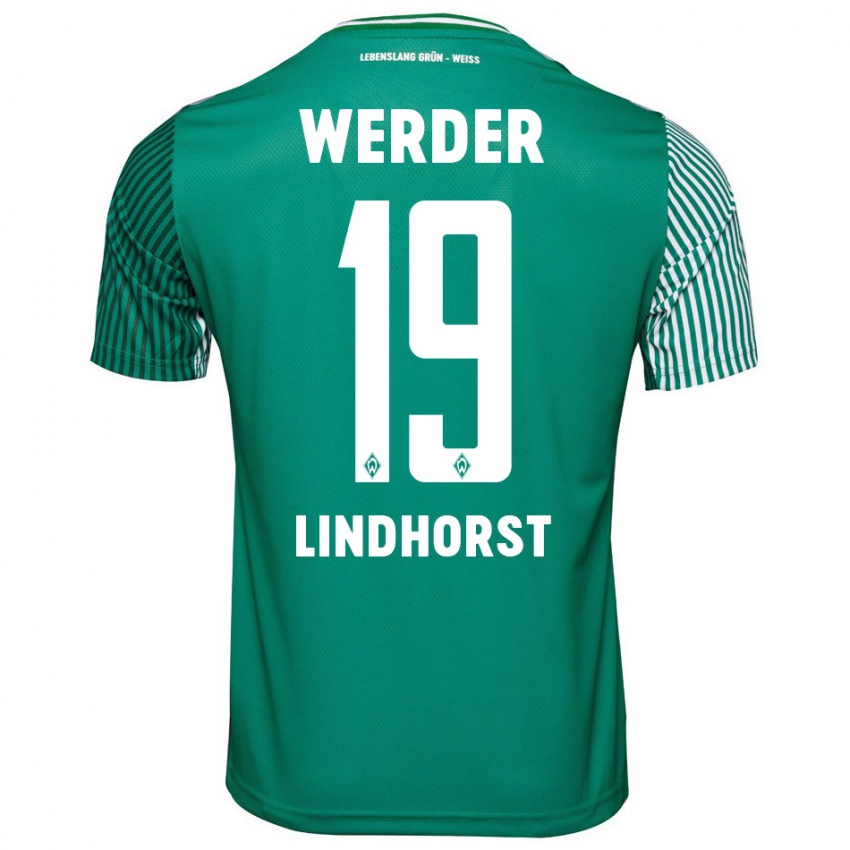 Mujer Camiseta Jerrit Lindhorst #19 Verde 1ª Equipación 2023/24 La Camisa Chile