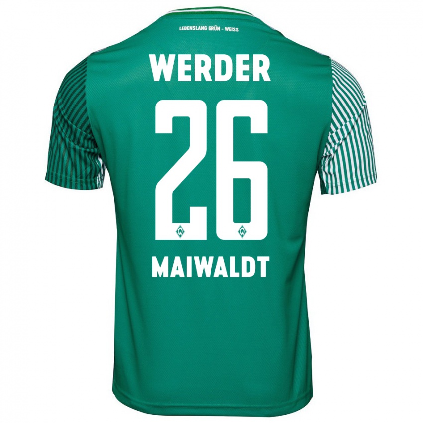 Mujer Camiseta Julius Maiwaldt #26 Verde 1ª Equipación 2023/24 La Camisa Chile