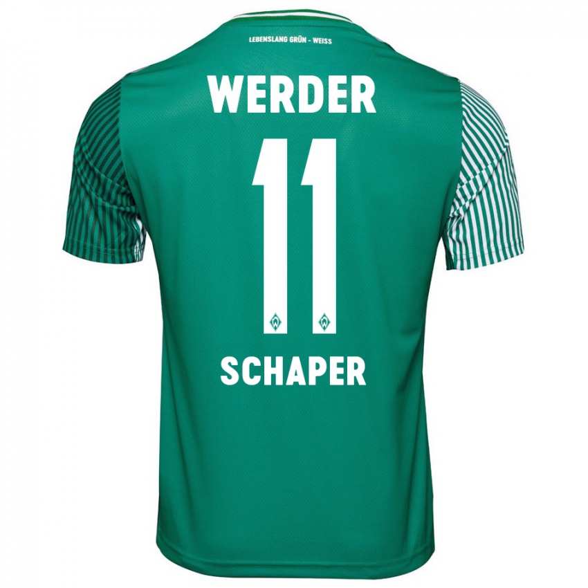 Mujer Camiseta Wilken Schaper #11 Verde 1ª Equipación 2023/24 La Camisa Chile