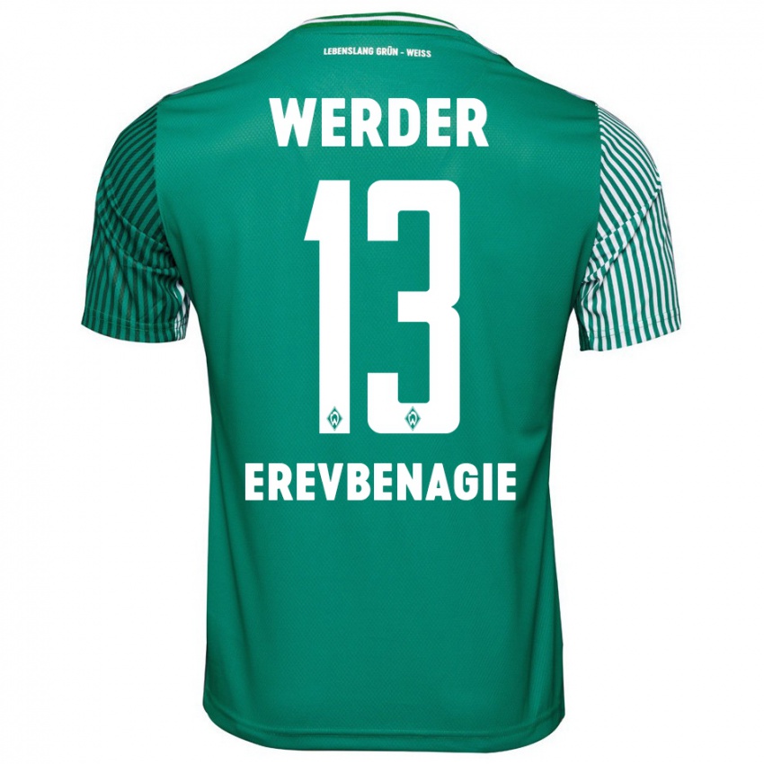 Mujer Camiseta Paul Erevbenagie #13 Verde 1ª Equipación 2023/24 La Camisa Chile