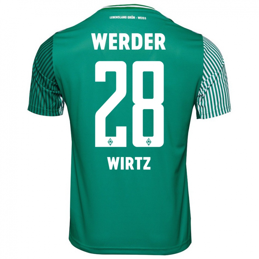 Mujer Camiseta Juliane Wirtz #28 Verde 1ª Equipación 2023/24 La Camisa Chile