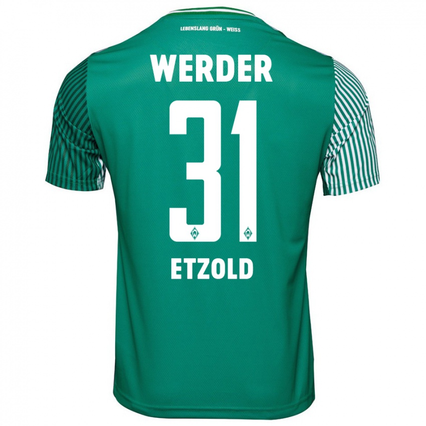 Mujer Camiseta Hannah Etzold #31 Verde 1ª Equipación 2023/24 La Camisa Chile