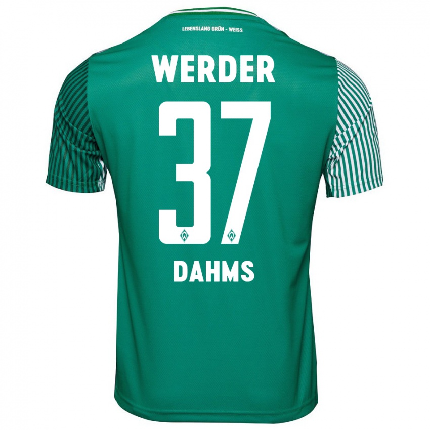 Mujer Camiseta Lena Dahms #37 Verde 1ª Equipación 2023/24 La Camisa Chile