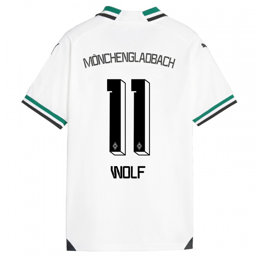 Mujer Camiseta Hannes Wolf #11 Blanco Verde 1ª Equipación 2023/24 La Camisa Chile