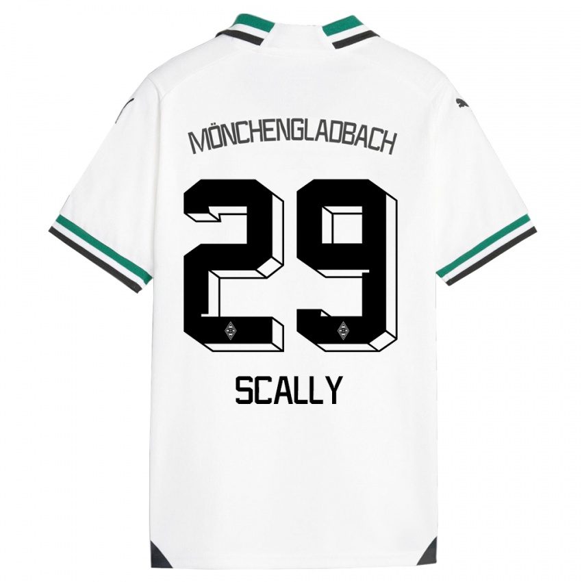 Mujer Camiseta Joe Scally #29 Blanco Verde 1ª Equipación 2023/24 La Camisa Chile