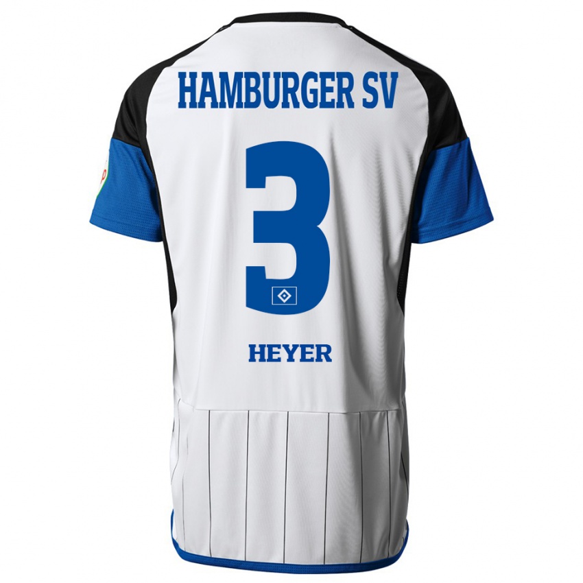 Mujer Camiseta Moritz Heyer #3 Blanco 1ª Equipación 2023/24 La Camisa Chile