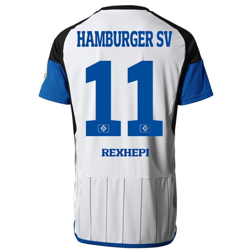 Mujer Camiseta Arlind Rexhepi #11 Blanco 1ª Equipación 2023/24 La Camisa Chile