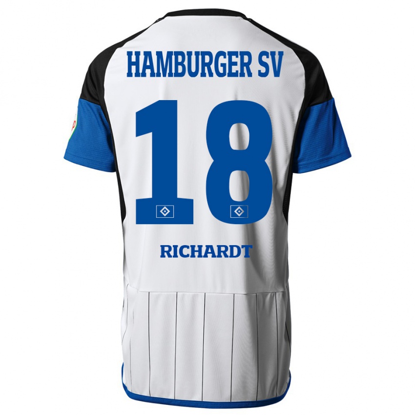 Mujer Camiseta Dayo Richardt #18 Blanco 1ª Equipación 2023/24 La Camisa Chile