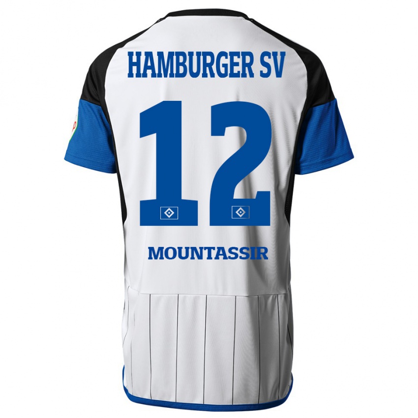 Mujer Camiseta Youssef Mountassir #12 Blanco 1ª Equipación 2023/24 La Camisa Chile