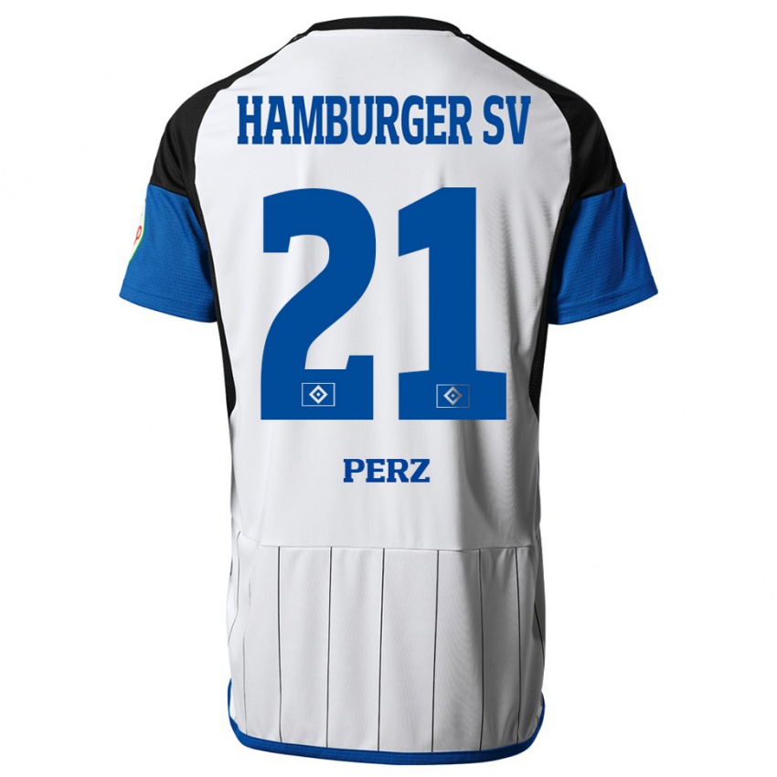 Mujer Camiseta Marcel Perz #21 Blanco 1ª Equipación 2023/24 La Camisa Chile