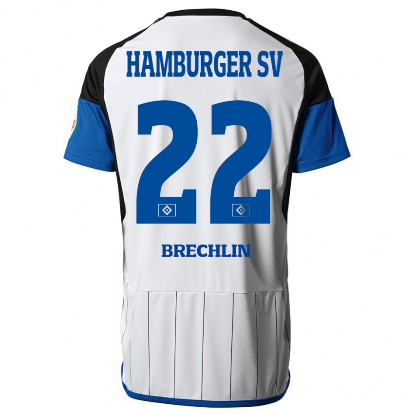 Mujer Camiseta Bjarne Brechlin #22 Blanco 1ª Equipación 2023/24 La Camisa Chile