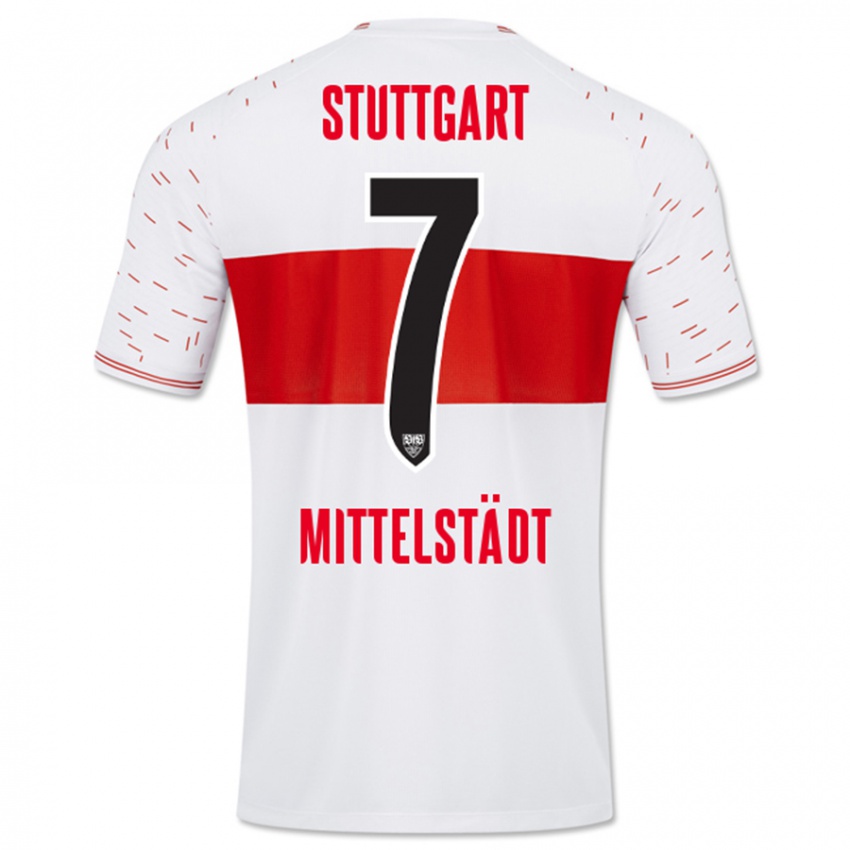 Mujer Camiseta Maximilian Mittelstädt #7 Blanco 1ª Equipación 2023/24 La Camisa Chile