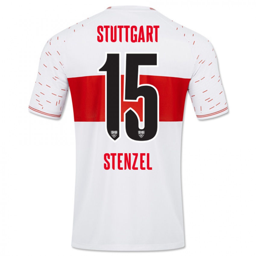 Mujer Camiseta Pascal Stenzel #15 Blanco 1ª Equipación 2023/24 La Camisa Chile