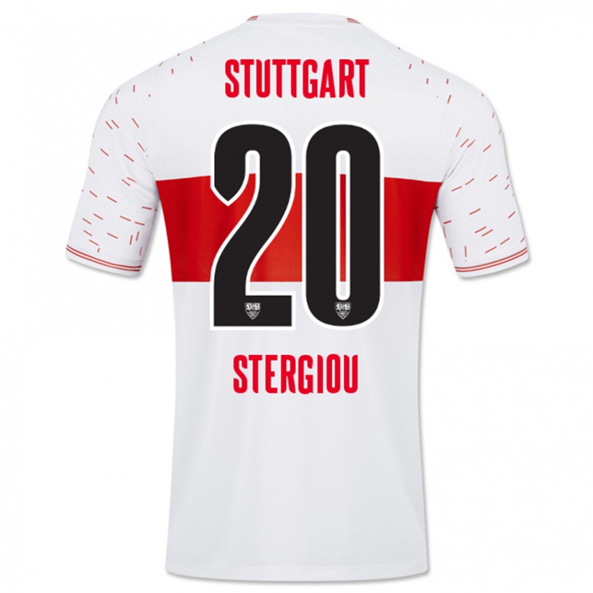 Mujer Camiseta Leonidas Stergiou #20 Blanco 1ª Equipación 2023/24 La Camisa Chile