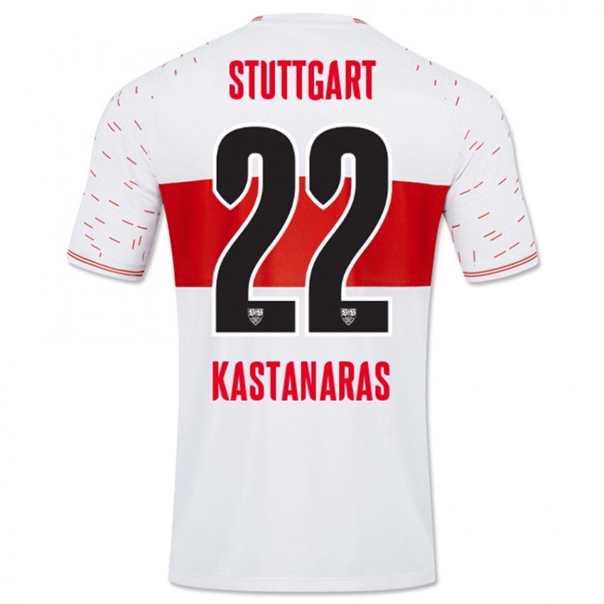 Mujer Camiseta Thomas Kastanaras #22 Blanco 1ª Equipación 2023/24 La Camisa Chile