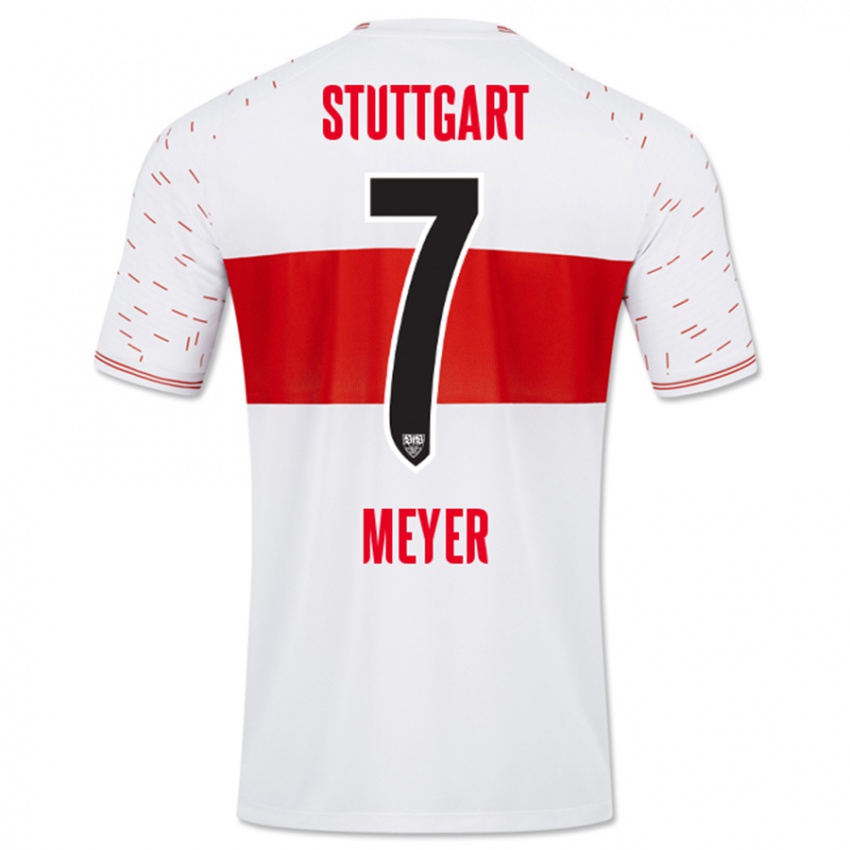 Mujer Camiseta Jordan Meyer #7 Blanco 1ª Equipación 2023/24 La Camisa Chile