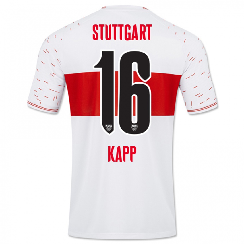 Mujer Camiseta Patrick Kapp #16 Blanco 1ª Equipación 2023/24 La Camisa Chile