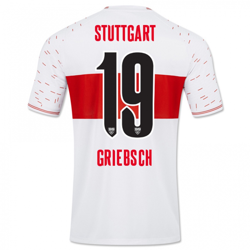 Mujer Camiseta Lukas Griebsch #19 Blanco 1ª Equipación 2023/24 La Camisa Chile