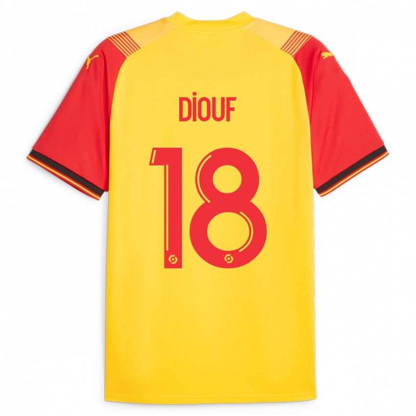 Mujer Camiseta Andy Diouf #18 Amarillo 1ª Equipación 2023/24 La Camisa Chile