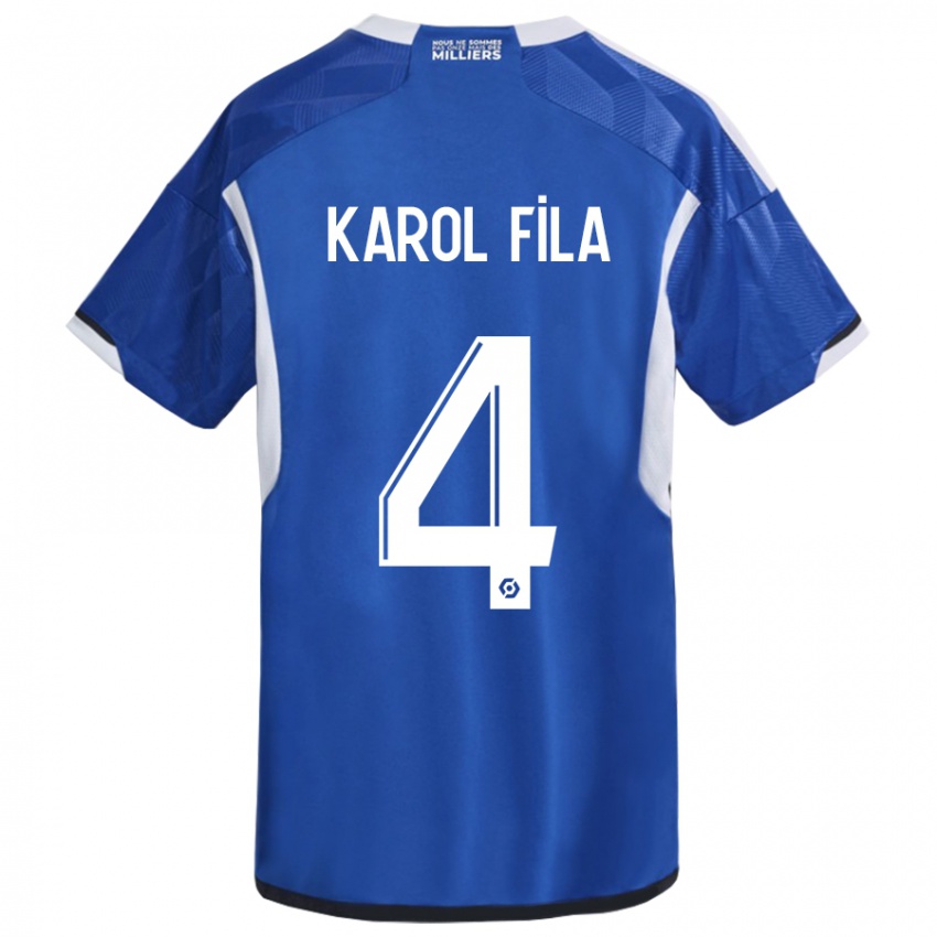 Mujer Camiseta Karol Fila #4 Azul 1ª Equipación 2023/24 La Camisa Chile