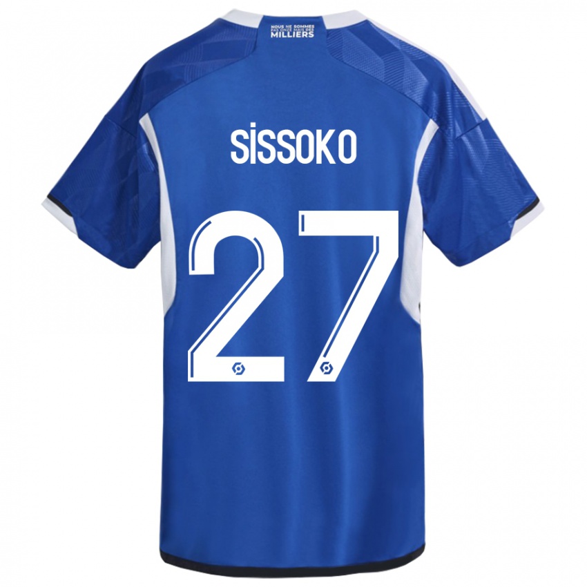 Mujer Camiseta Ibrahima Sissoko #27 Azul 1ª Equipación 2023/24 La Camisa Chile