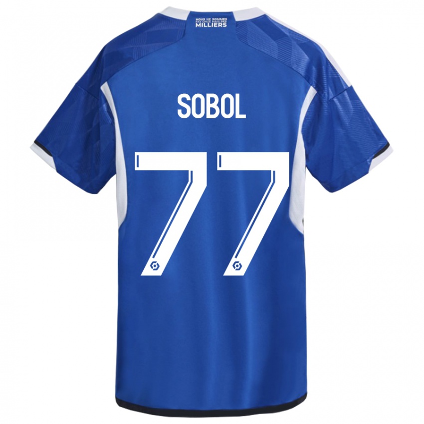 Mujer Camiseta Eduard Sobol #77 Azul 1ª Equipación 2023/24 La Camisa Chile