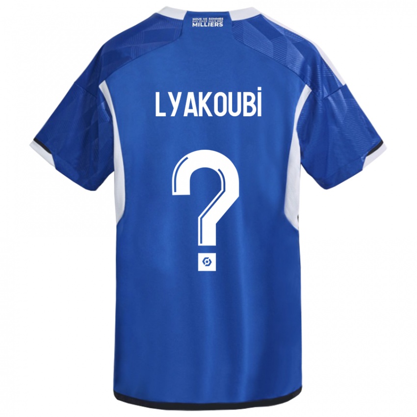 Mujer Camiseta Oussama Lyakoubi #0 Azul 1ª Equipación 2023/24 La Camisa Chile