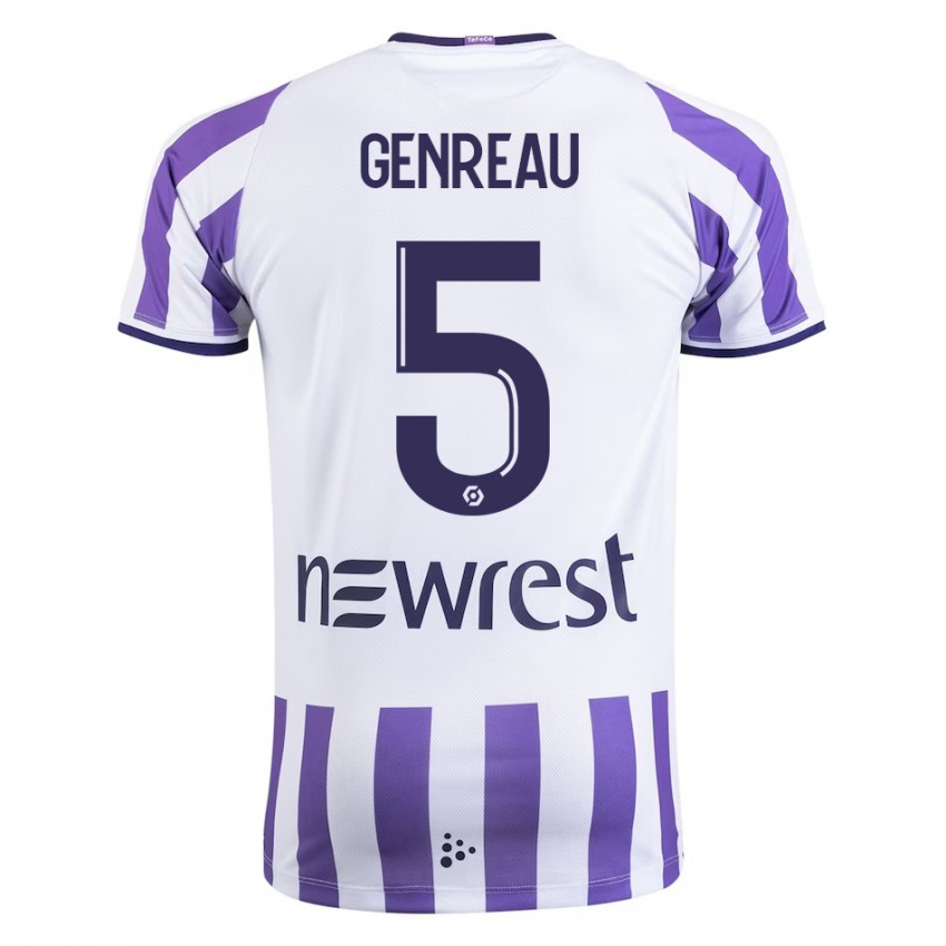 Mujer Camiseta Denis Genreau #5 Blanco 1ª Equipación 2023/24 La Camisa Chile