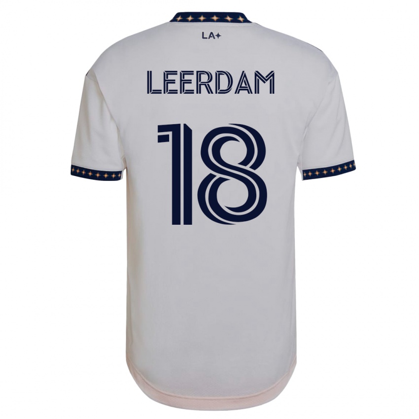 Mujer Camiseta Kelvin Leerdam #18 Blanco 1ª Equipación 2023/24 La Camisa Chile