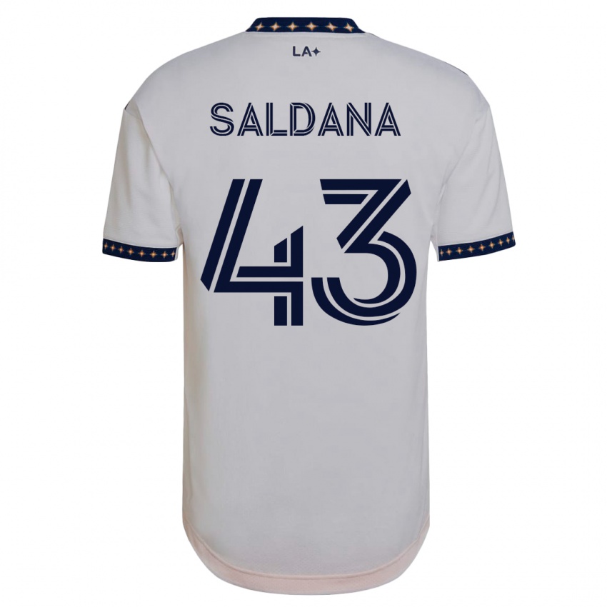 Mujer Camiseta Adam Saldaña #43 Blanco 1ª Equipación 2023/24 La Camisa Chile