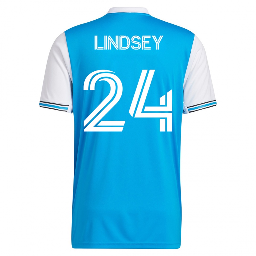 Mujer Camiseta Jaylin Lindsey #24 Azul 1ª Equipación 2023/24 La Camisa Chile