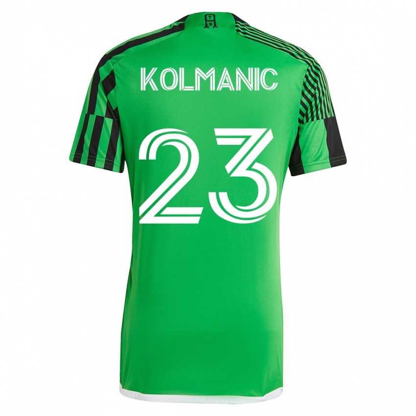 Mujer Camiseta Zan Kolmanic #23 Verde Negro 1ª Equipación 2023/24 La Camisa Chile