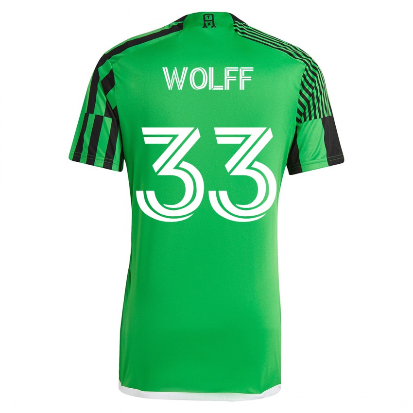 Mujer Camiseta Owen Wolff #33 Verde Negro 1ª Equipación 2023/24 La Camisa Chile