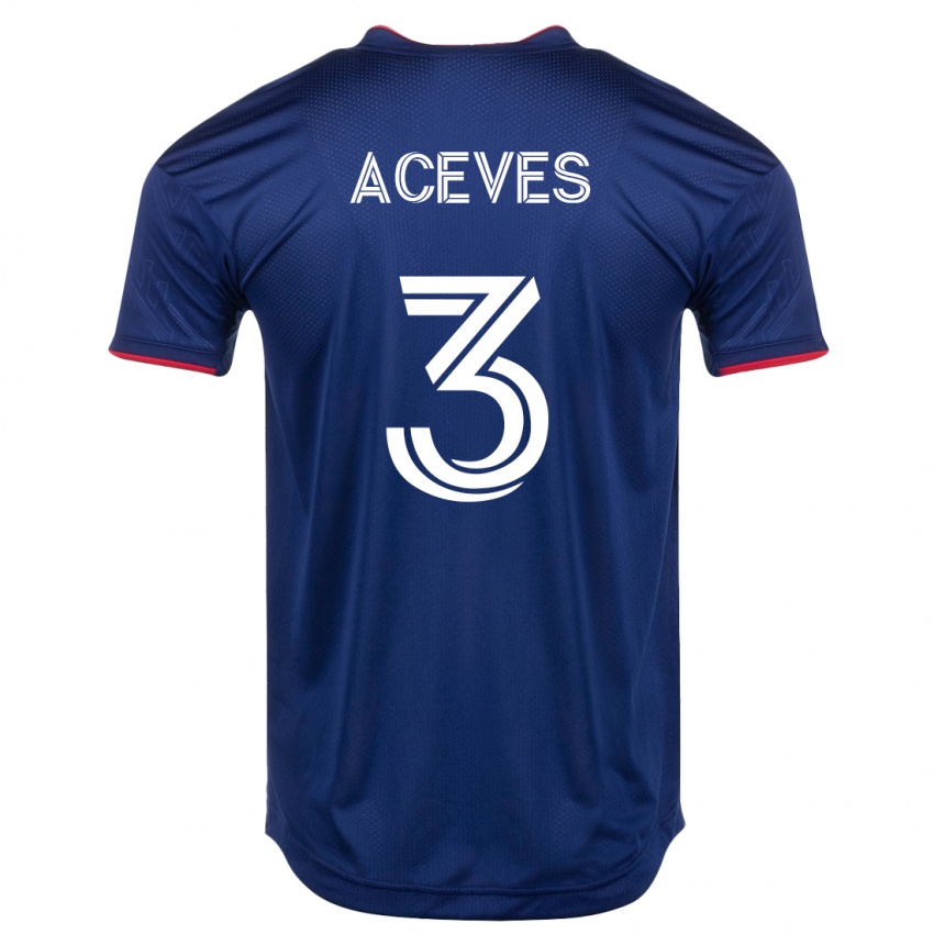 Mujer Camiseta Alonso Aceves #3 Armada 1ª Equipación 2023/24 La Camisa Chile