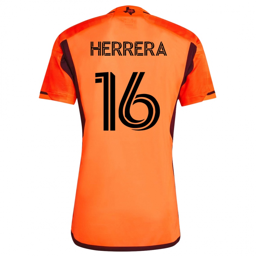 Mujer Camiseta Hector Herrera #16 Naranja 1ª Equipación 2023/24 La Camisa Chile