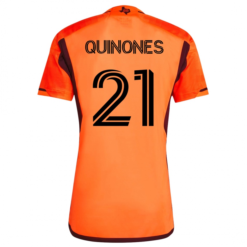 Mujer Camiseta Nelson Quiñónes #21 Naranja 1ª Equipación 2023/24 La Camisa Chile