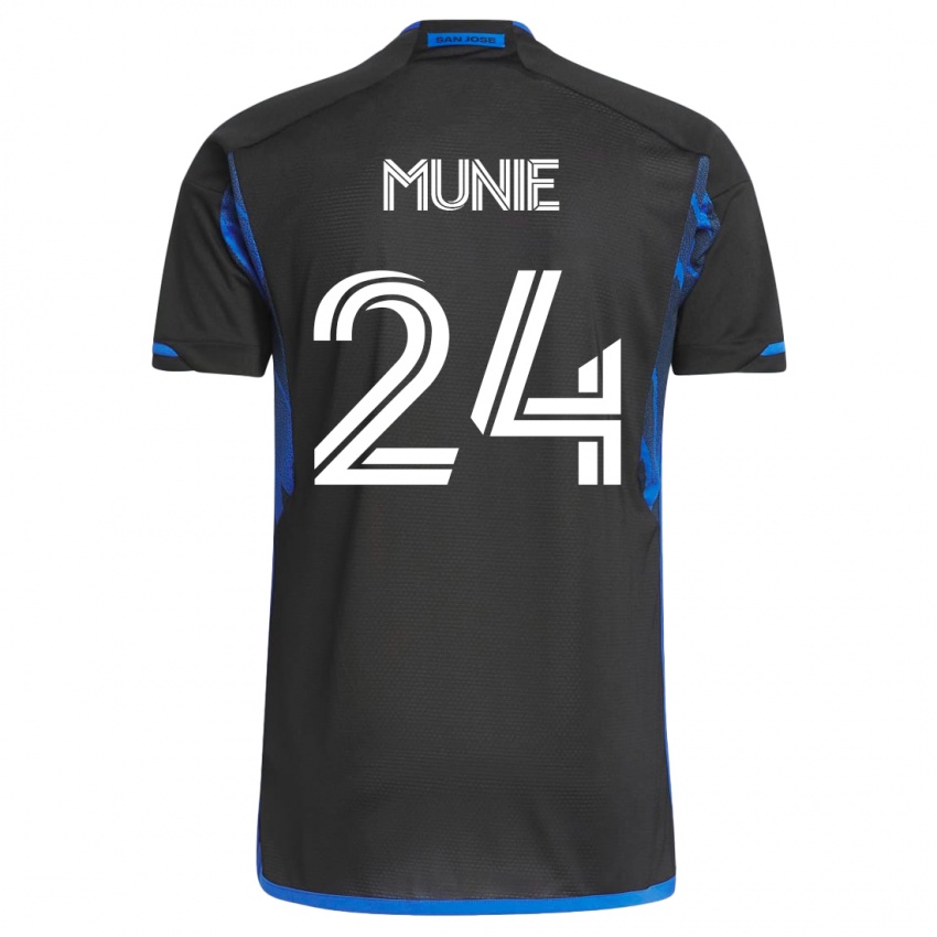 Mujer Camiseta Daniel Munie #24 Azul Negro 1ª Equipación 2023/24 La Camisa Chile