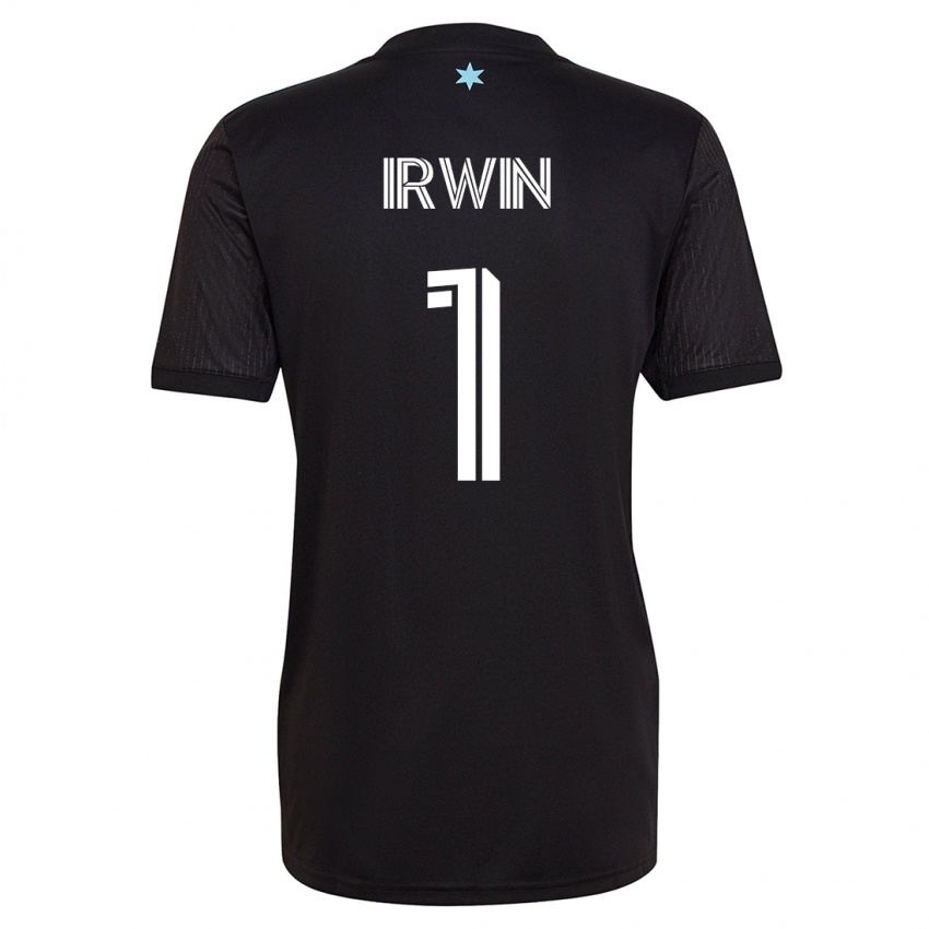 Mujer Camiseta Clint Irwin #1 Negro 1ª Equipación 2023/24 La Camisa Chile