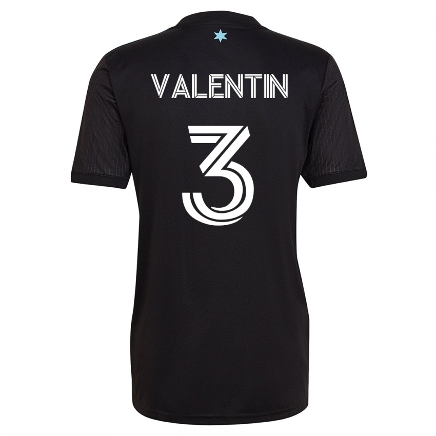 Mujer Camiseta Zarek Valentin #3 Negro 1ª Equipación 2023/24 La Camisa Chile