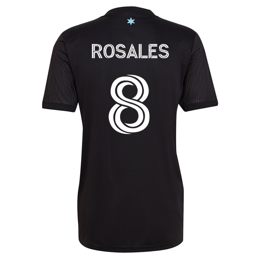 Mujer Camiseta Joseph Rosales #8 Negro 1ª Equipación 2023/24 La Camisa Chile
