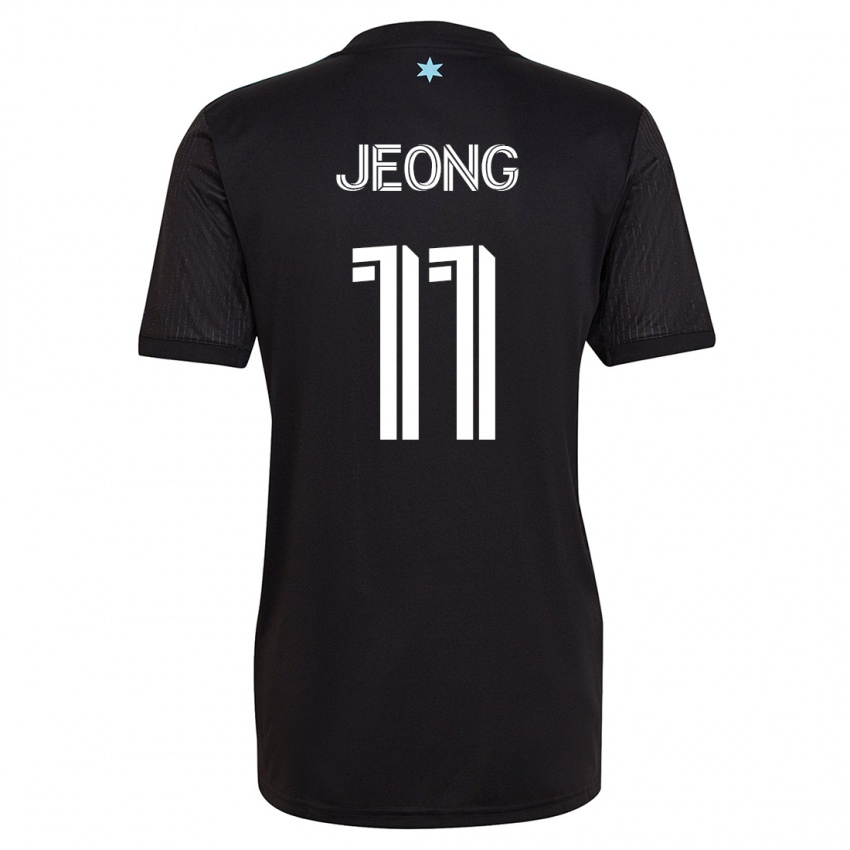 Mujer Camiseta Sang-Bin Jeong #11 Negro 1ª Equipación 2023/24 La Camisa Chile