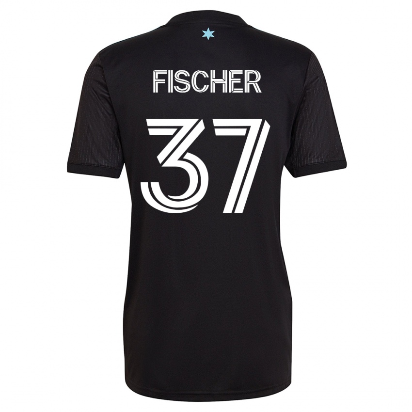Mujer Camiseta Britton Fischer #37 Negro 1ª Equipación 2023/24 La Camisa Chile