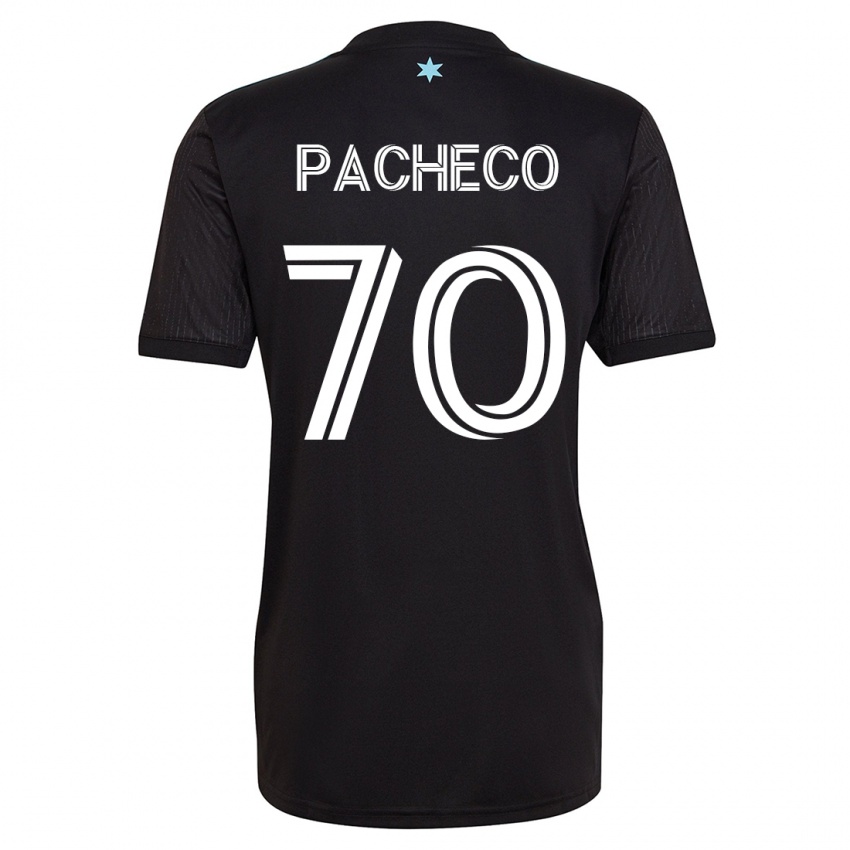 Mujer Camiseta Diogo Pacheco #70 Negro 1ª Equipación 2023/24 La Camisa Chile