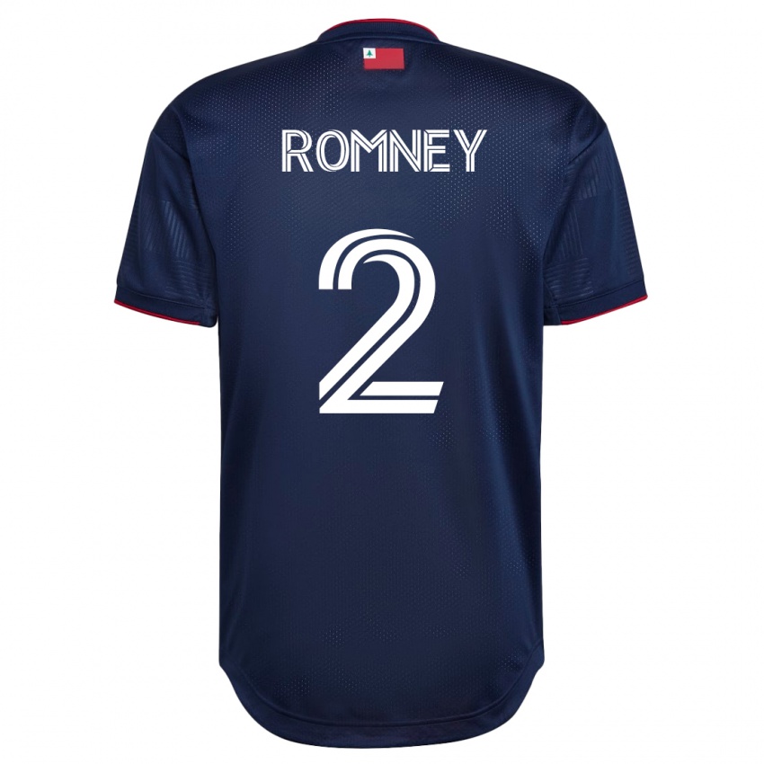 Mujer Camiseta Dave Romney #2 Armada 1ª Equipación 2023/24 La Camisa Chile