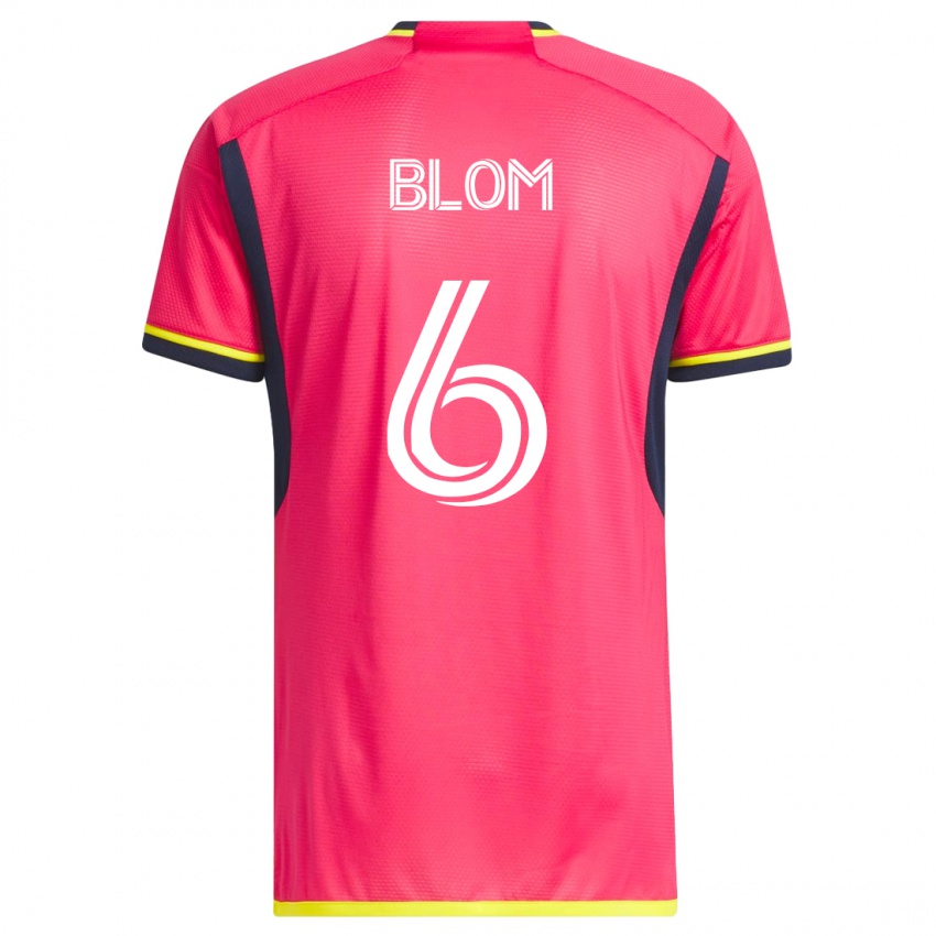 Mujer Camiseta Njabulo Blom #6 Rosa 1ª Equipación 2023/24 La Camisa Chile