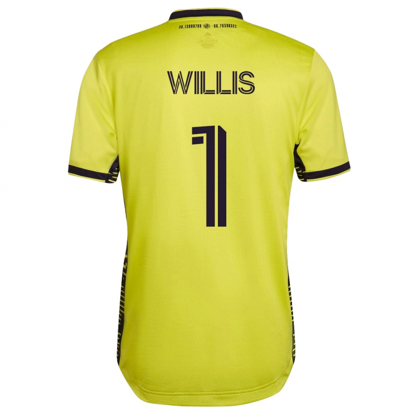 Mujer Camiseta Joe Willis #1 Amarillo 1ª Equipación 2023/24 La Camisa Chile