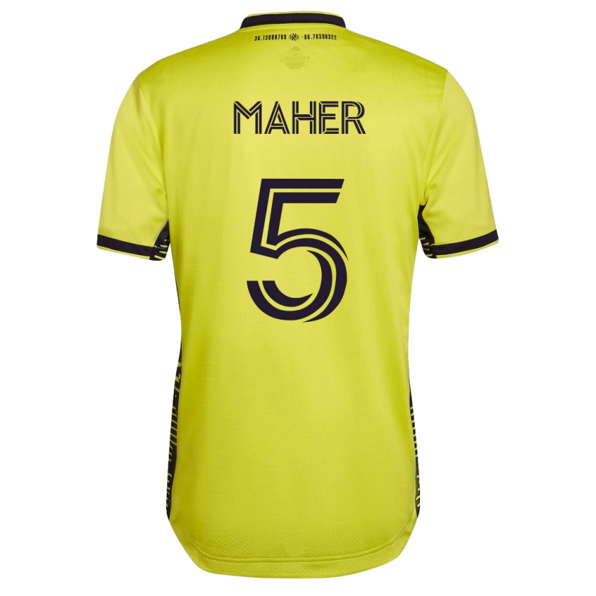 Mujer Camiseta Jack Maher #5 Amarillo 1ª Equipación 2023/24 La Camisa Chile