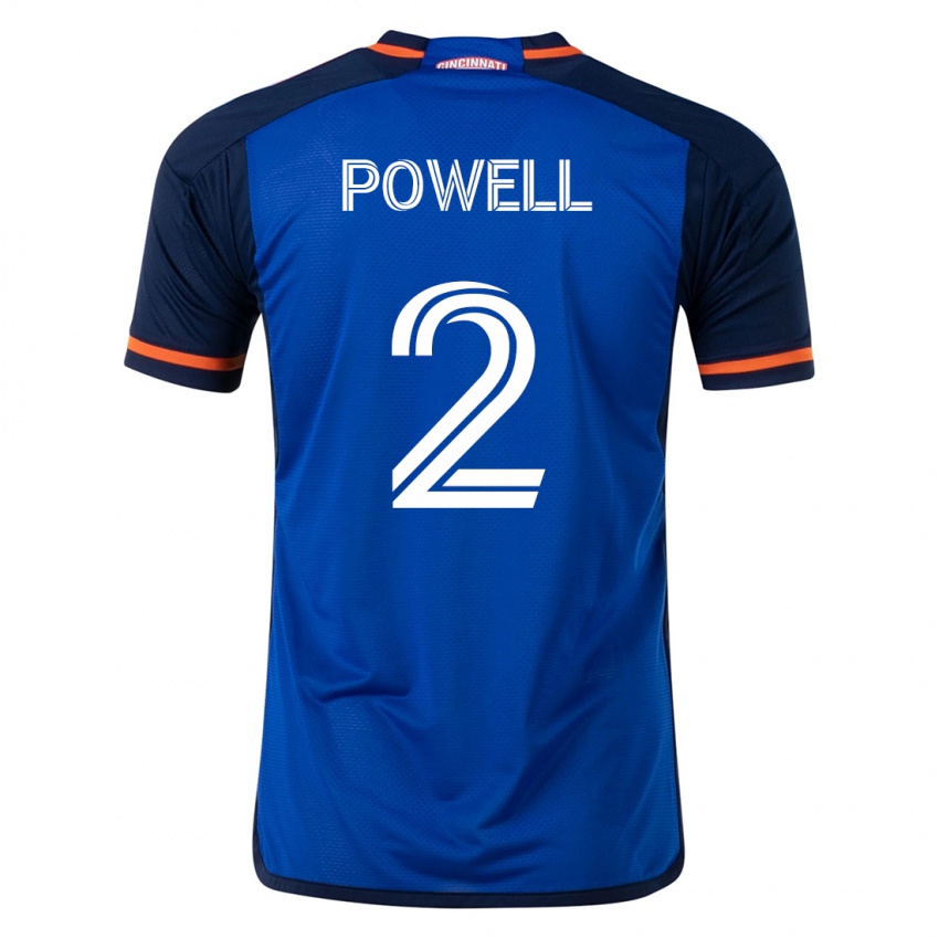 Mujer Camiseta Alvas Powell #2 Azul 1ª Equipación 2023/24 La Camisa Chile