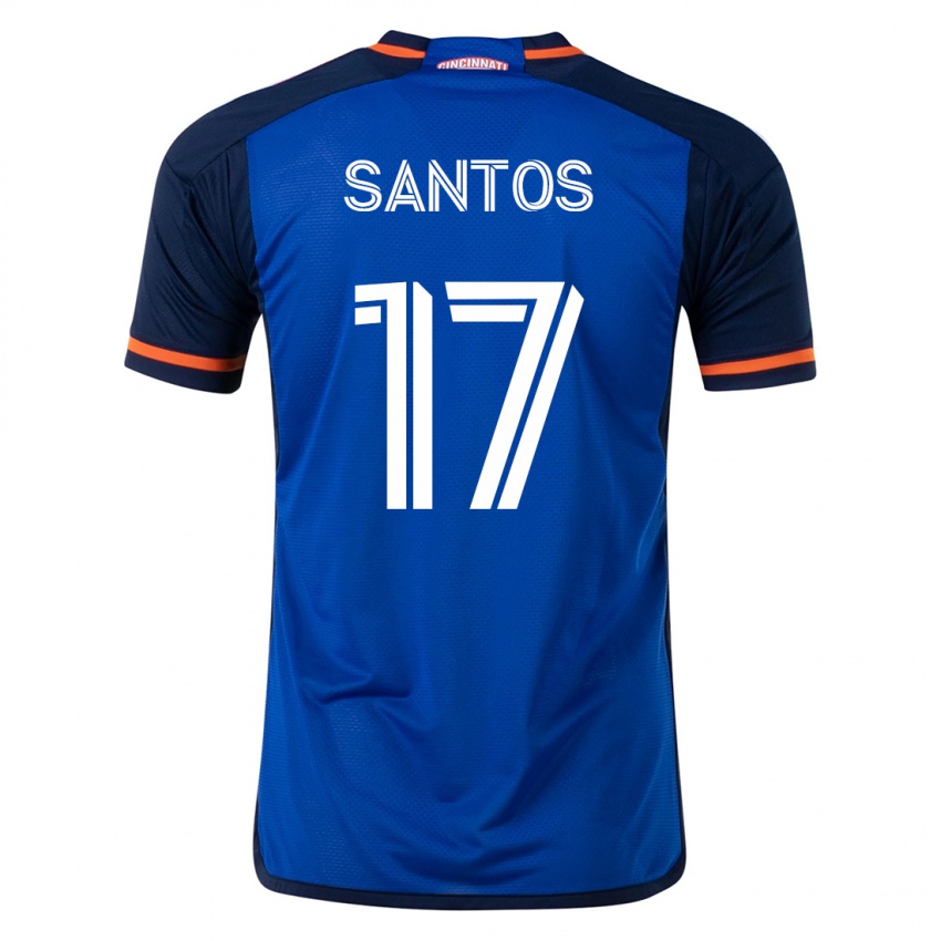 Mujer Camiseta Sergio Santos #17 Azul 1ª Equipación 2023/24 La Camisa Chile