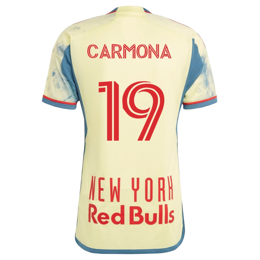 Mujer Camiseta Wikelman Carmona #19 Amarillo 1ª Equipación 2023/24 La Camisa Chile